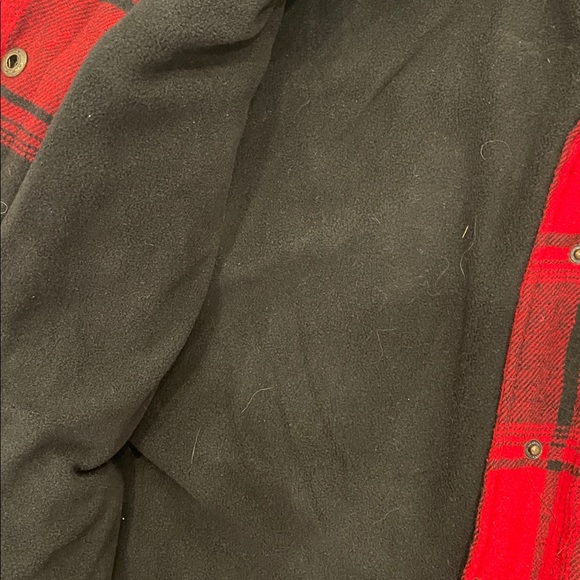 Maurices Red and Black Plaid Shacket - Picture 3 of 4